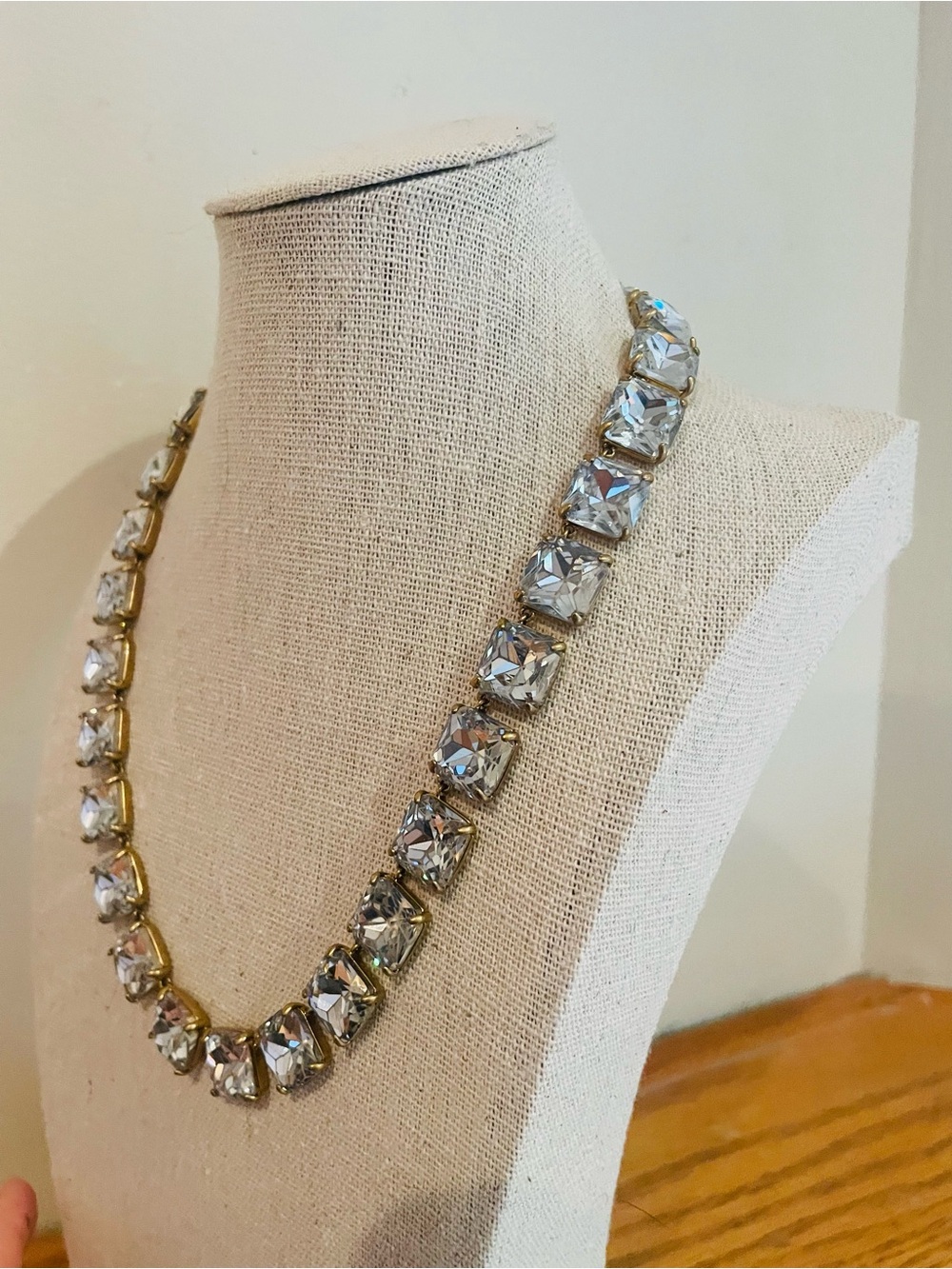J. Crew Square Crystal Statement Necklace Blogger Fav - Picture 6 of 6